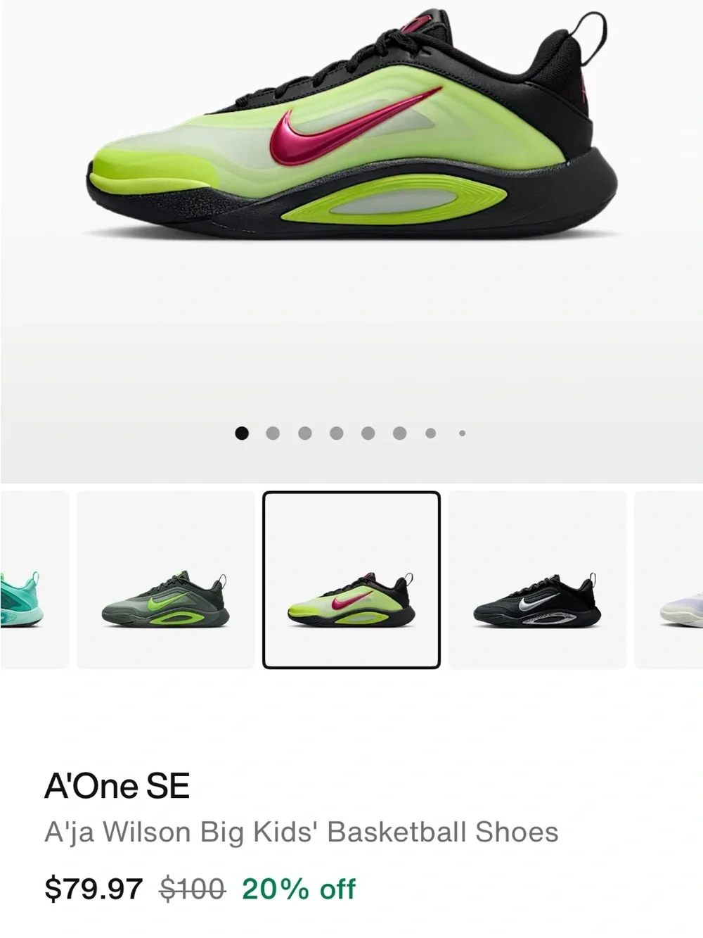 Nike A’ONE SE A’ja Wilson Big Kid/Youth/ Women’s Shoes